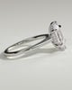 Anastasia - Elongated Hexagon Claw Solitaire with Hidden Halo and Cathedral High Setting Engagement Ring - 18k White Gold