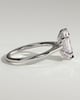 Anastasia - Elongated Hexagon Claw Solitaire with Hidden Halo and Cathedral High Setting Engagement Ring - 18k White Gold