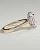 Anastasia - Elongated Hexagon Claw Solitaire with Hidden Halo and Cathedral High Setting Engagement Ring - 18k Yellow Gold / 18k White Gold