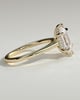 Anastasia - Elongated Hexagon Claw Solitaire with Hidden Halo and Cathedral High Setting Engagement Ring - 18k Yellow Gold