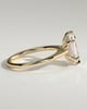 Anastasia - Elongated Hexagon Claw Solitaire with Hidden Halo and Cathedral High Setting Engagement Ring - 18k Yellow Gold