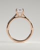 Angela - Radiant Claw Solitaire with Hidden Halo, Tapered Band and Cathedral High Setting Engagement Ring - 18k Rose Gold