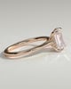 Angela - Radiant Claw Solitaire with Hidden Halo, Tapered Band and Cathedral High Setting Engagement Ring - 18k Rose Gold