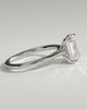 Angela - Radiant Claw Solitaire with Hidden Halo, Tapered Band and Cathedral High Setting Engagement Ring - 18k White Gold