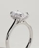 Angela - Radiant Claw Solitaire with Hidden Halo, Tapered Band and Cathedral High Setting Engagement Ring - 18k White Gold