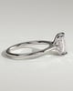 Angela - Radiant Claw Solitaire with Hidden Halo, Tapered Band and Cathedral High Setting Engagement Ring - 18k White Gold
