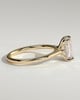 Angela - Radiant Claw Solitaire with Hidden Halo, Tapered Band and Cathedral High Setting Engagement Ring - 18k Yellow Gold