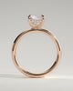 Angelina - Radiant Solitaire with Hidden Halo and Cigar Band - 18k Rose Gold High Setting