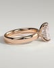 Angelina - Radiant Solitaire with Hidden Halo and Cigar Band - 18k Rose Gold High Setting