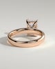 Angelina - Radiant Solitaire with Hidden Halo and Cigar Band - 18k Rose Gold High Setting