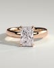 Angelina - Radiant Solitaire with Hidden Halo and Cigar Band - 18k Rose Gold High Setting