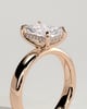Angelina - Radiant Solitaire with Hidden Halo and Cigar Band - 18k Rose Gold High Setting