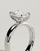 Angelina - Radiant Solitaire with Hidden Halo and Cigar Band - 18k White Gold High Setting