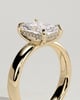 Angelina - Radiant Solitaire with Hidden Halo and Cigar Band - 18k Yellow Gold Low Setting