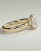 Angelina - Radiant Solitaire with Hidden Halo and Cigar Band - 18k Yellow Gold Low Setting