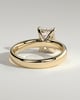 Angelina - Radiant Solitaire with Hidden Halo and Cigar Band - 18k Yellow Gold Low Setting