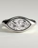 Angie - Marquise East West Bezel Solitaire - 18k White Gold