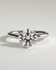 Anna  6 Claw Round Solitaire with Hidden Halo - 18k White Gold