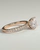 Annie  Princess Solitaire with Hidden Halo and Pave - 18k Rose Gold