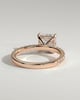 Annie  Princess Solitaire with Hidden Halo and Pave - 18k Rose Gold