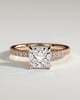 Annie  Princess Solitaire with Hidden Halo and Pave - 18k Rose Gold