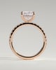 Annie  Princess Solitaire with Hidden Halo and Pave - 18k Rose Gold