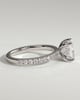 Annie  Princess Solitaire with Hidden Halo and Pave - 18k White Gold