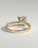 Annie  Princess Solitaire with Hidden Halo and Pave - 18k Yellow Gold