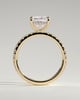 Annie  Princess Solitaire with Hidden Halo and Pave - 18k Yellow Gold