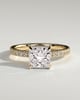 Annie  Princess Solitaire with Hidden Halo and Pave - 18k Yellow Gold