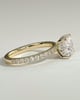 Annie  Princess Solitaire with Hidden Halo and Pave - 18k Yellow Gold