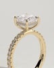 Annie  Princess Solitaire with Hidden Halo and Pave - 18k Yellow Gold