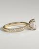 Annie  Princess Solitaire with Hidden Halo and Pave - 18k Yellow Gold
