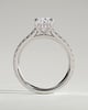 Annika - Elongated Cushion Cut with Hidden Halo - 18k White Gold