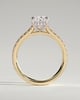 Annika - Elongated Cushion Cut with Hidden Halo - 18k Yellow Gold / 18k White Gold