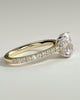 Annika - Elongated Cushion Cut with Hidden Halo - 18k Yellow Gold / 18k White Gold