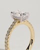 Annika - Elongated Cushion Cut with Hidden Halo - 18k Yellow Gold / 18k White Gold