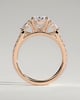 Arabella - Oval Trilogy with Side Stones - 18k Rose Gold