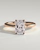 Ari - 4 Claw Radiant Solitaire with Hidden Halo - 18k Rose Gold