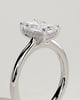 Ari - 4 Claw Radiant Solitaire with Hidden Halo - 18k White Gold
