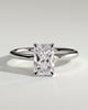 Ari - 4 Claw Radiant Solitaire with Hidden Halo - 18k White Gold