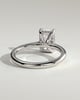 Ari - 4 Claw Radiant Solitaire with Hidden Halo - 18k White Gold