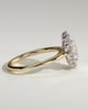 Arielle - Oval Halo with Cathedral Setting - 18k Yellow Gold / 18k White Gold