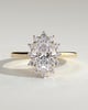 Arielle - Oval Halo with Cathedral Setting - 18k Yellow Gold