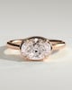 Arlo - Oval East West Bezel Frame Solitaire with Claws - 18k Rose Gold