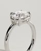 Arlo - Oval East West Bezel Frame Solitaire with Claws - 18k White Gold