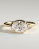 Arlo - Oval East West Bezel Frame Solitaire with Claws - 18k Yellow Gold