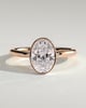 Armani - Bezel Set Oval Solitaire - 18k Rose Gold