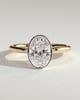 Armani - Bezel Set Oval Solitaire - 18k Yellow Gold / 18k White Gold
