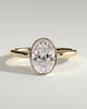 Armani - Bezel Set Oval Solitaire - 18k Yellow Gold